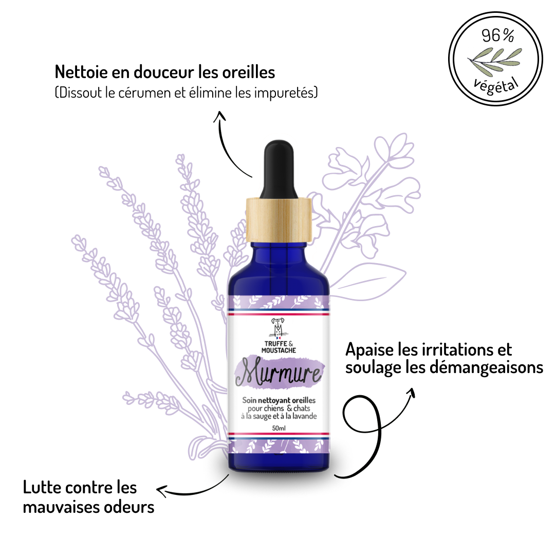 Soin Nettoyant oreilles pour chien & chat, "Murmure"