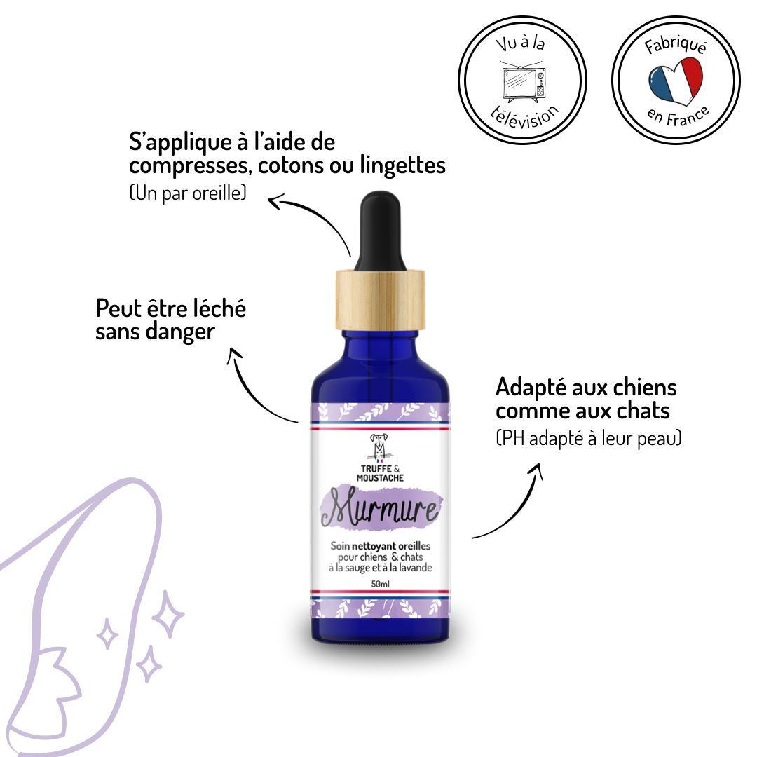 Soin Nettoyant oreilles pour chien & chat, "Murmure"
